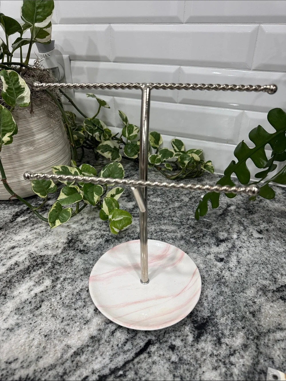 Home Decor Lot: Bless This Home Wall Sign, Necklace Stand, & Jewelry Stand